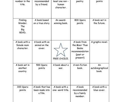 Book bingo y7 2024 to 2025